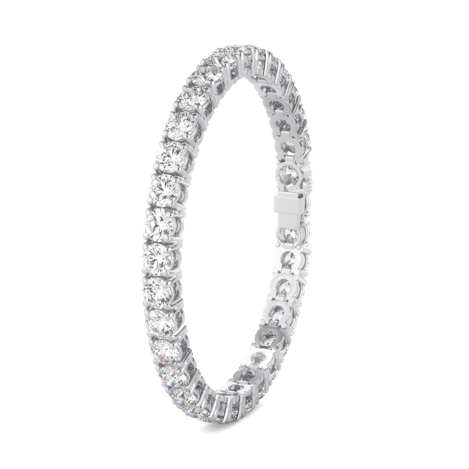 Lab Grown Diamond Tennis Bracelet D-E VS1-VS2 14K White Gold 17.79cttw 4 Prong